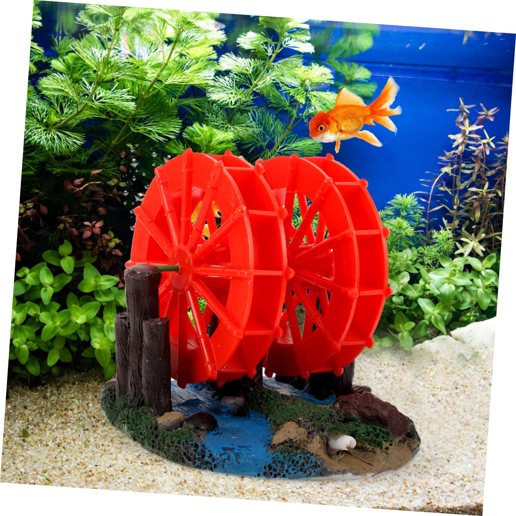 2 Pièces Ornement de Décoration Aquarium Roue à Accessoire Paysager pour Réservoir à Poissons Embellissement Unique pour Aquariums Réservoirs