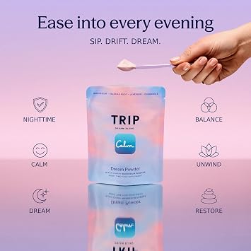 TRIP Dream Night Time Powder, Magnesium Drink, Black Cherry, 30 Servings