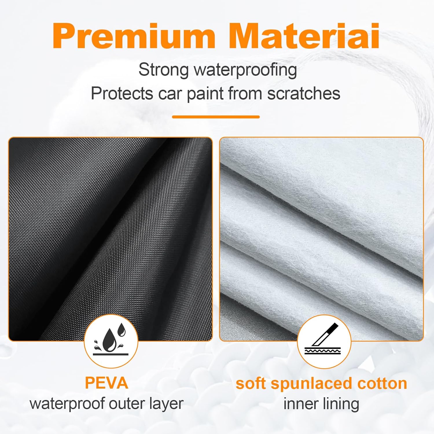 Car Cover Compatible with Hyundai Elantra,Waterproof All-Weather Protection,Spunlace Cotton PEVA Cover with Zipper Door