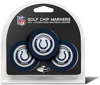 Team Golf NFL Indianapolis Colts Golf Chip Ball Markers (3 Count), Poker Chip Size with Pop Out Smaller Double-Sided Enamel Markers,Multi