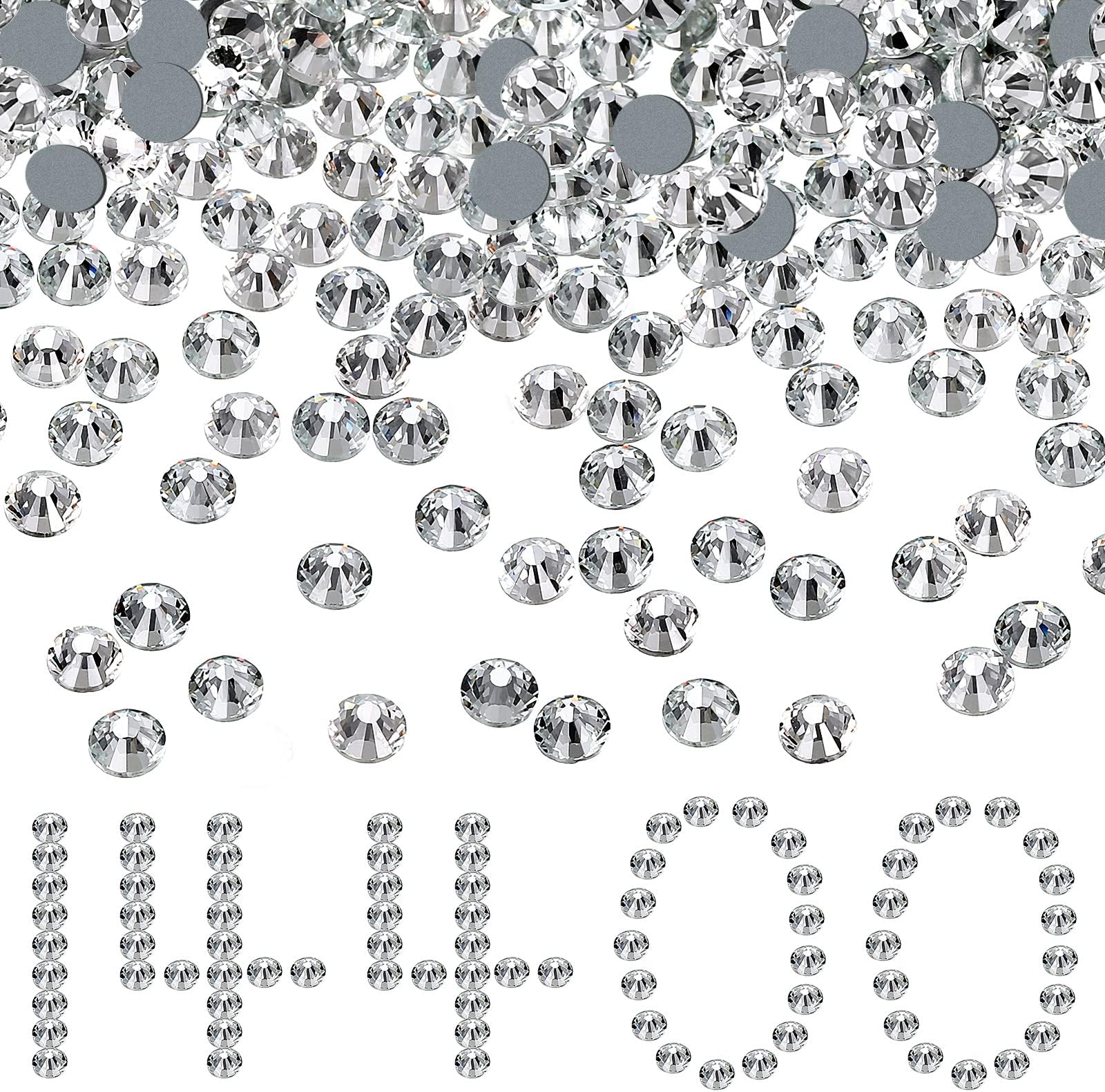Cindeer 14400 Pcs Crystal Hotfix Rhinestone Large Quantity Glass Flatback Rhinestones Hot Fix Crystal Rhinestones Round Crystal Gems Glass Stones for Clothes Shoes DIY Crafts Supplies (SS16, Clear)