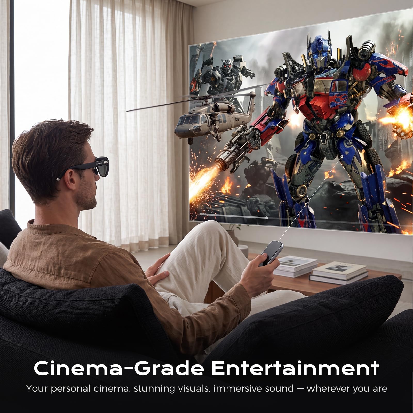 Okulary Ar/Xr Z PotróJnym Ekranem, Micro-Oled 1080p, Wirtualny Ekran 360 Cali, Inteligentne Okulary Ar Z Komputerem Przestrzennym, Okulary Do FilmóW I Gier Dla Kobiet I MężCzyzn