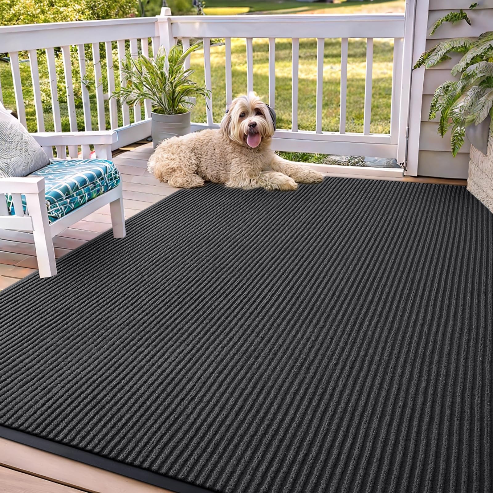 OLANLY Front Door Mat Indoor Outdoor Entrance, Waterproof Heavy Duty Doormat, Fade Resistant, Low Profile, Easy Clean Patio Porch Welcome Floor Mats for Entry, 29.5x17, Beige — view 196