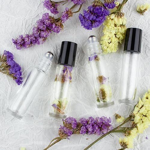 Miniatura 8 de ZEJIA Botellas enrollables de 0.3 fl oz para aceites esenciales, botellas enrollables, botellas de vidrio grueso para aceites, con bolas de rodillo