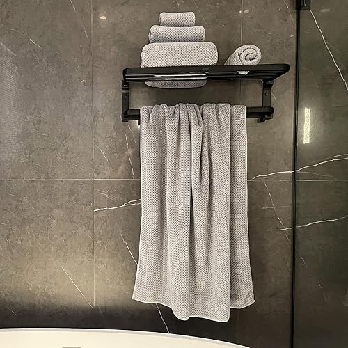 Miniatura 4 de Juego de toallas de baño extra grandes para baño, 30 x 60 pulgadas, toallas de ducha de microfibra súper suaves y ligeras de secado rápido (gris, 6