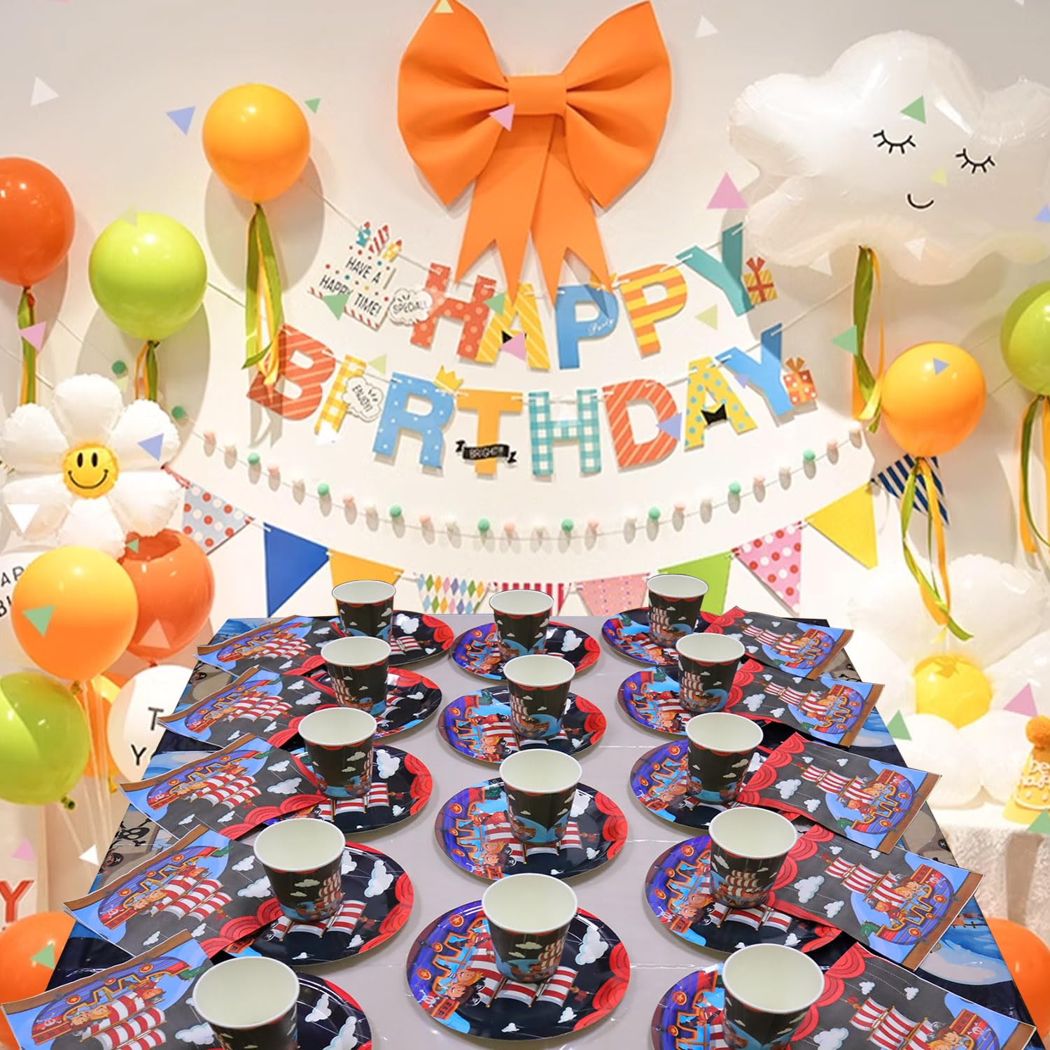 Compleanno Pirata Stoviglie,61 Pezzi Stoviglie Pirata per Feste,Feste Decorazione per Tema Pirata,Kit Compleanno Pirata con Piatto,Tazza,Tovaglioli,Tovaglia per 20 Ospiti