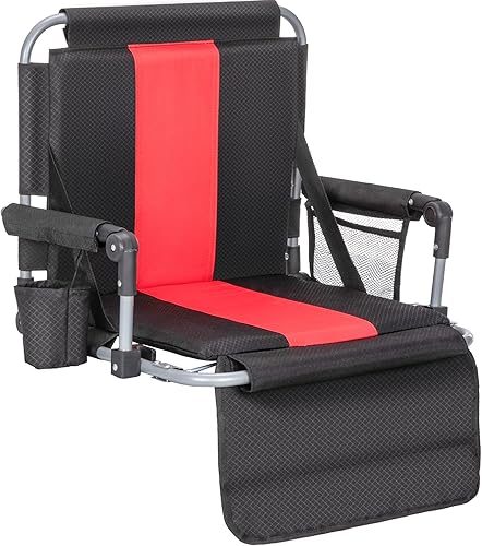 ALPHA CAMP Stadium Seat Padded Chair for Bleachers with Back& Arm Rest