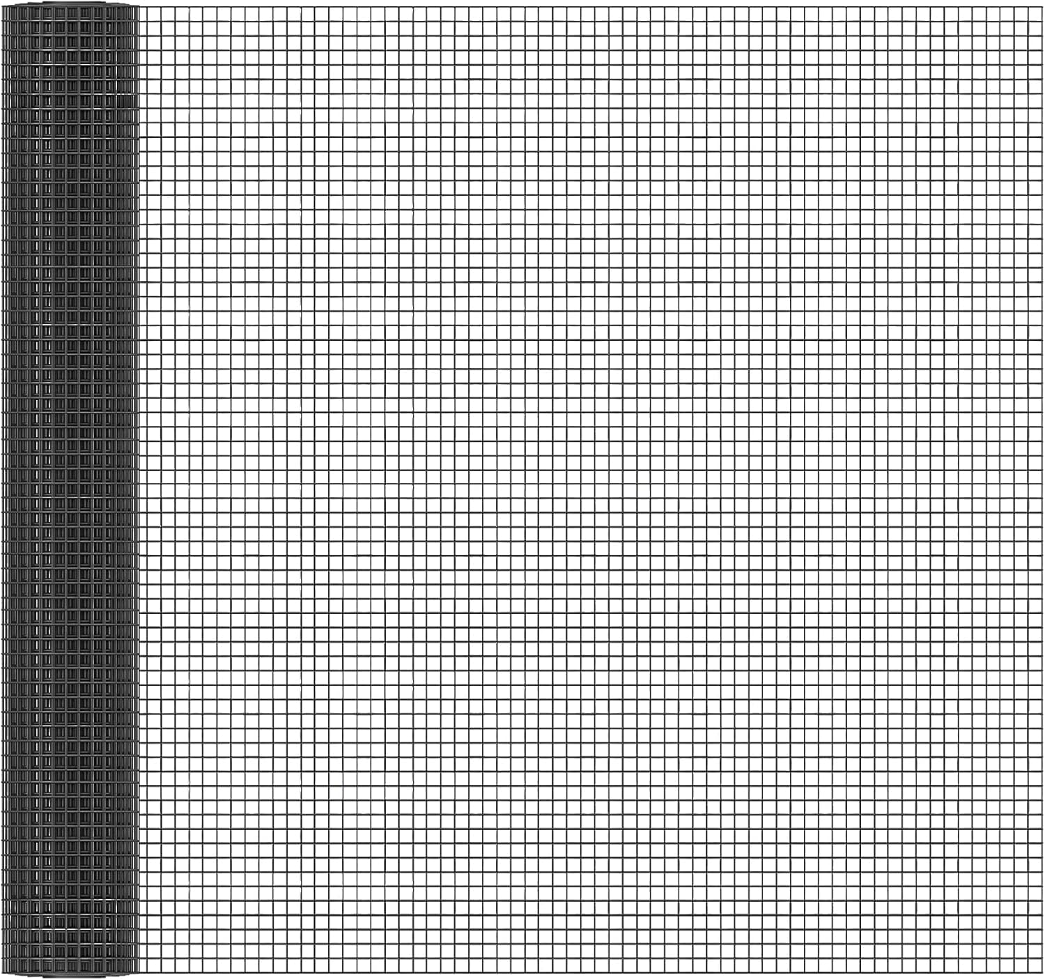 16in x 100ft 19 Gauge Hardware Cloth 1/2 Inch Mesh Roll - Galvanized Chicken Wire Fencing for Garden Fence, Poultry Netting, Gopher Barrier, Animal Cage Screen, Chicken Wire Craft Projects