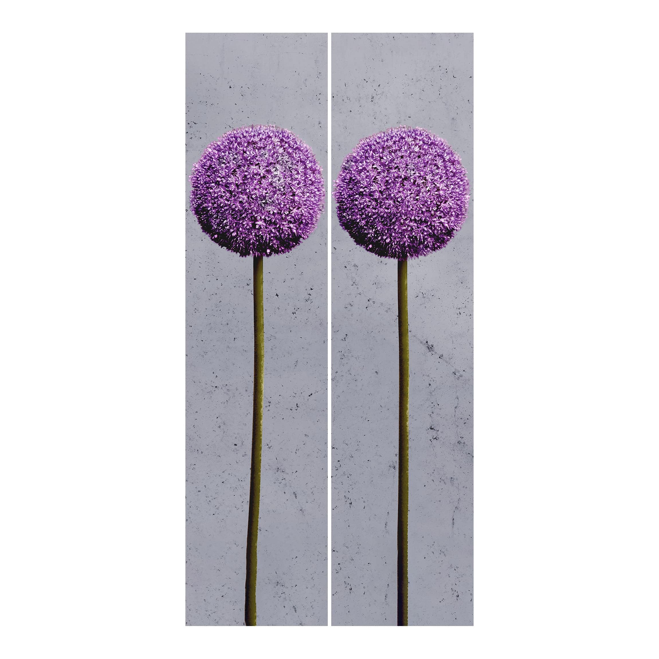 Schiebegardine halbtransparent 60er Paneel Klett Blumen Textil lichtdurchlässig - Motiv Modern Flächenvorhang Wohnzimmer Schlafzimmer 1017 (120x250 cm - 2er Set)