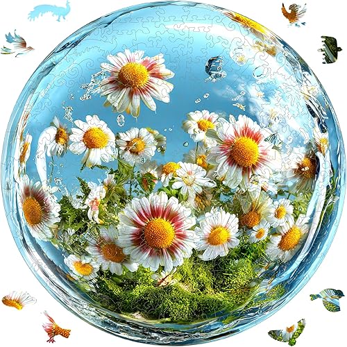 Miniatura 14 de Ixfyloop Rompecabezas de madera de vidrieras para adultos, rompecabezas de árbol de la vida colorido, rompecabezas de 200 piezas de paisaje para