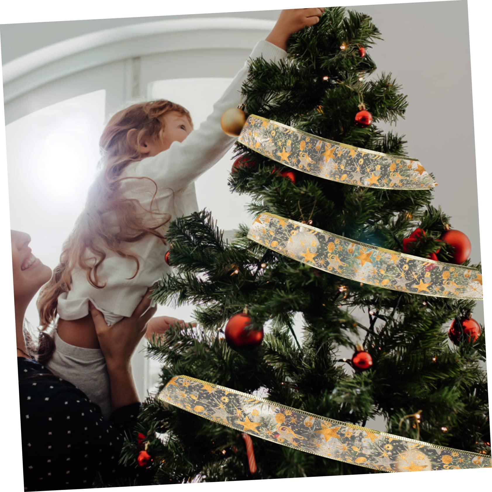 SEWACC 3rollen Weihnachtsschleife Aus Doppellagigem Satin Dekorative Geschenkband Für Weihnachten Weihnachtsbaum-dekoration Festliche -projekte Für Und Partys