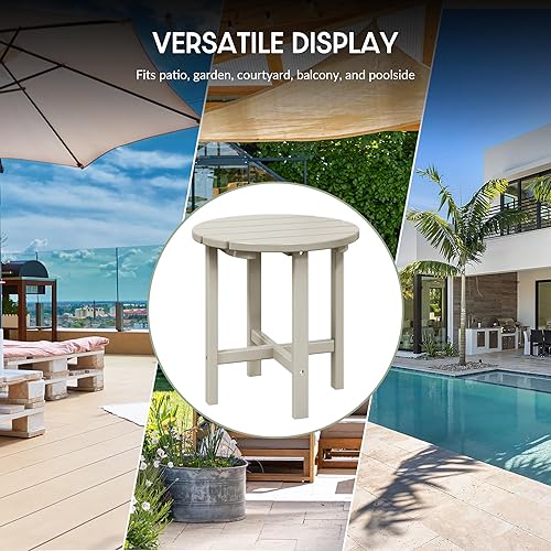 Vista 26 de WestinTrends Dylan Adirondack - Mesa auxiliar redonda para exteriores, color negro