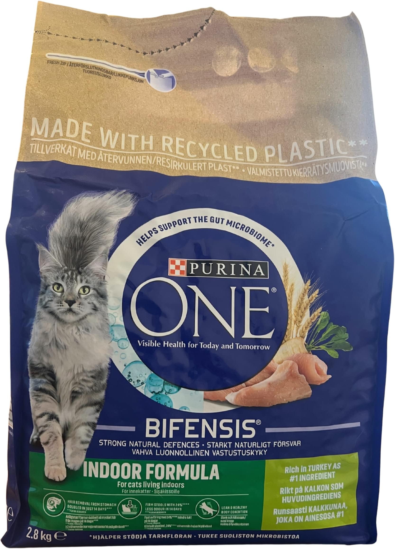 Purina ONE Indoor Adult Dry Cat Food with Turkey 2.8kg