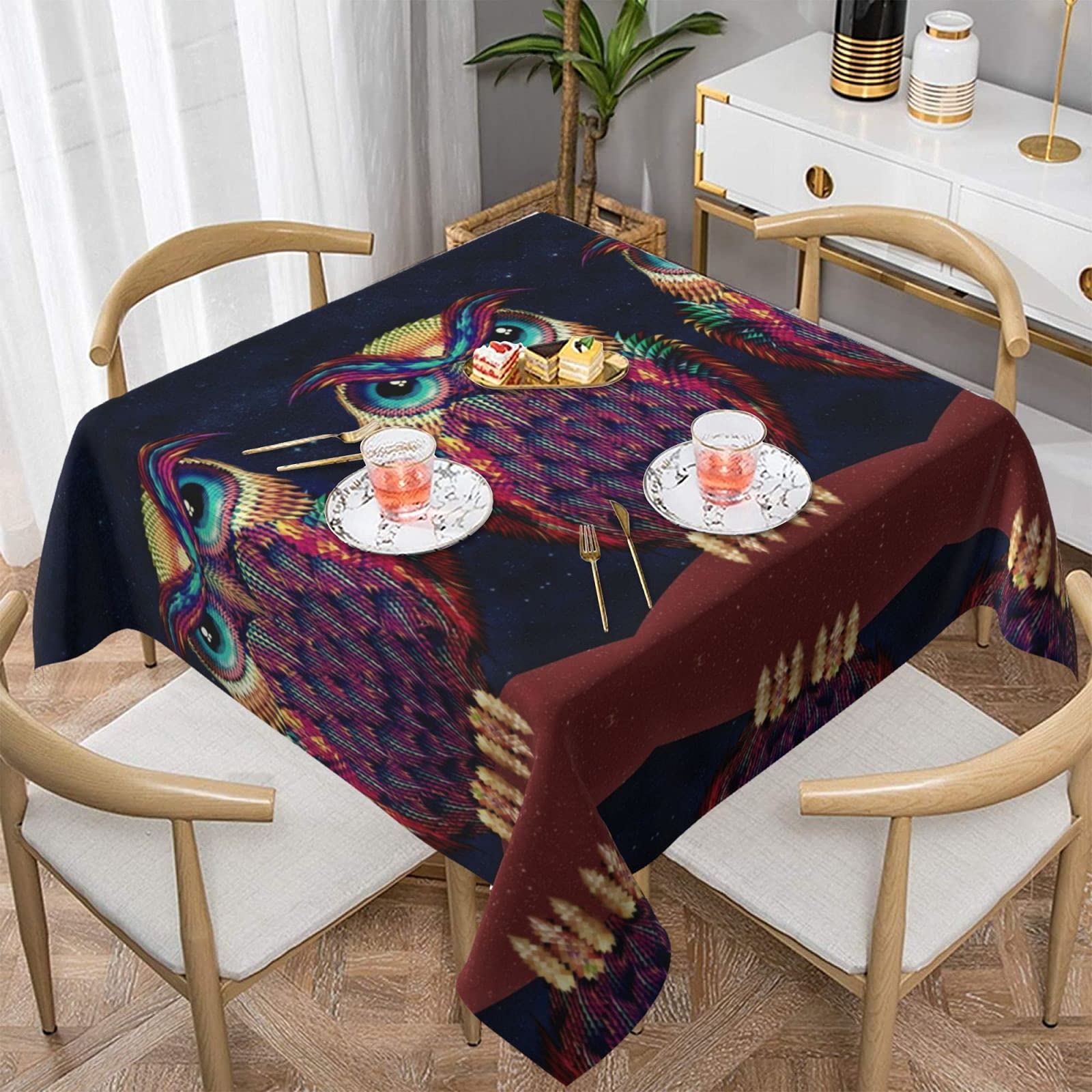ShinyBeauty Tovaglia quadrata a quadri rossi e bianchi da 54x54 pollici, stile Buffalo Plaid, in cotone lavabile, elegante copritavolo adatta per la sala da pranzo e il Ringraziamento