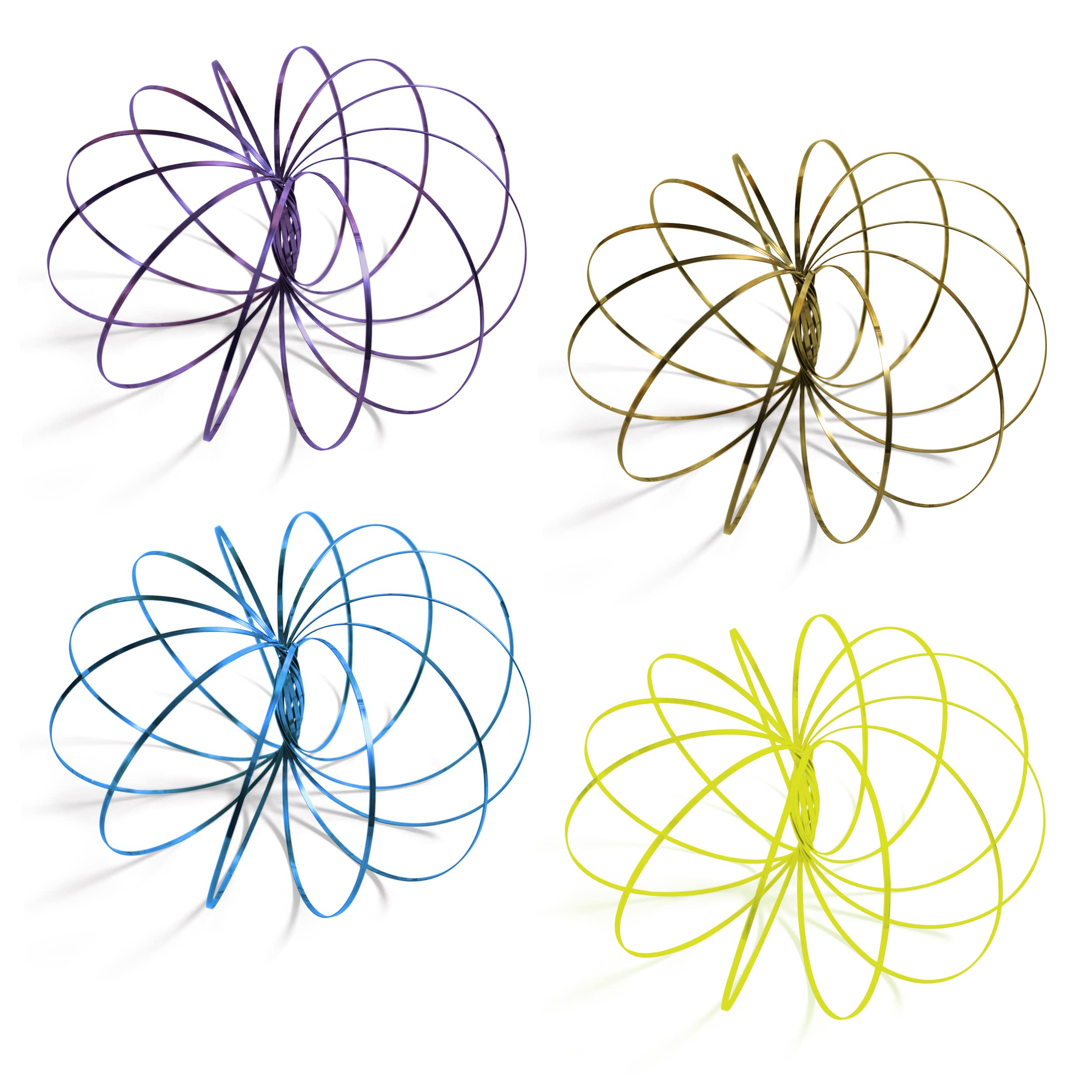 GeospaceOriginal GeoFlux Mesmerizing 3-D Kinetic Sculpture & Interactive Spring Toy (4-Pack Solar Colors)