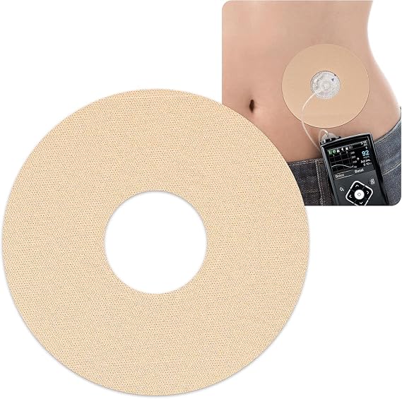 Adhesive Patches for Libre 3 and Insulin Pumps, 40-Pack Universal CGM Patches, Waterproof CGM Sensor Covers for 10+Days, Pre-Cut Adhesive Tape with 0.8-Inch Hole, Latex-Free & Hypoallergenic, Beige