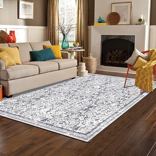 Miniatura 7 de Vaukki Alfombra para sala de estar, vintage lanudo y suave, alfombra de área de cocina antideslizante, alfombra lavable de granja para dormitorio,