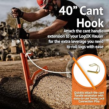 LogOX 3-in-1 Forestry Tool Set with Holster. Cant Hook, Timberjack & Log Hauler Kit