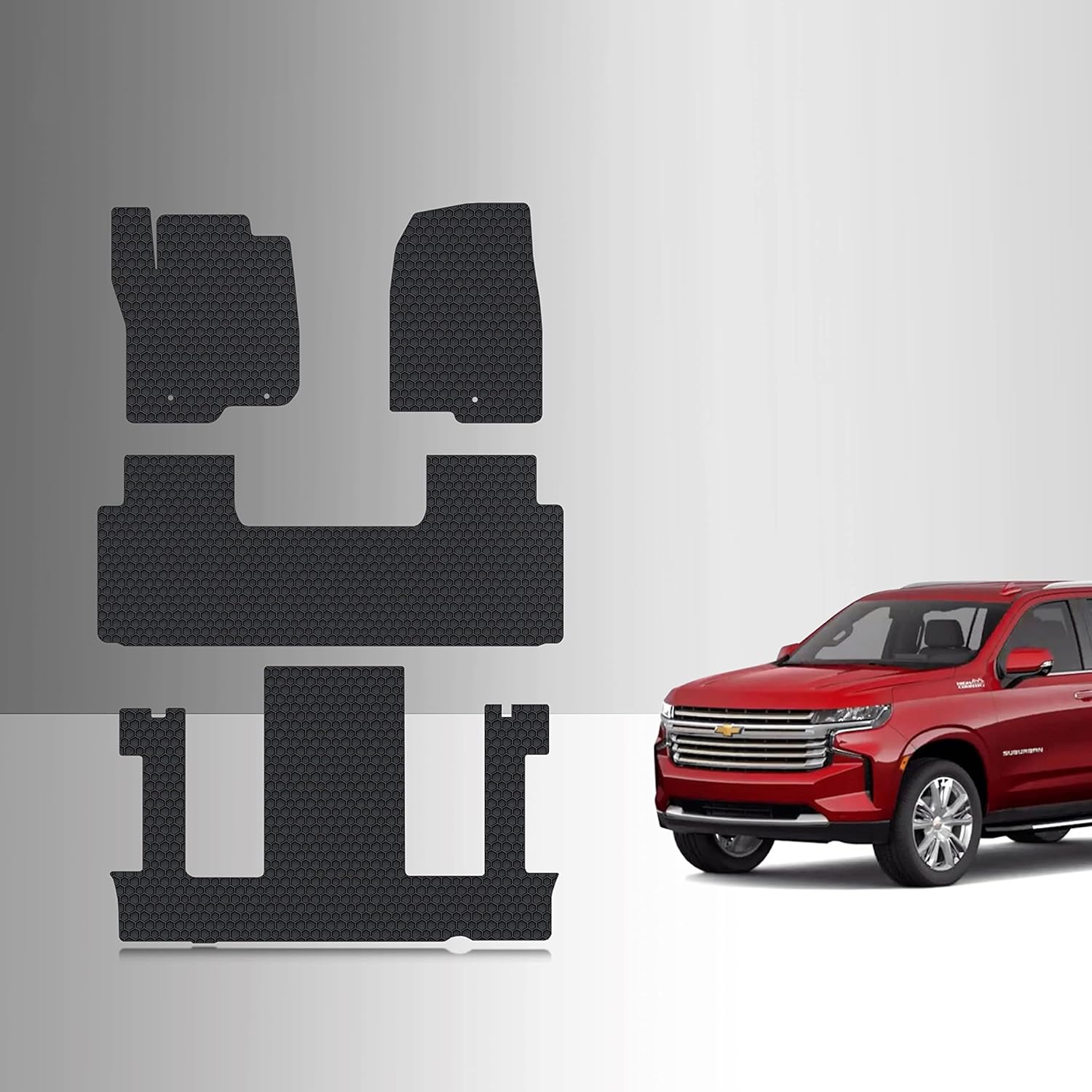 TOUGHPRO Front Mats Accessories Set for Chevrolet Suburban All Weather Heavy Duty Black Rubber (Made in USA) 2015 2016 2017 2018 2019 2020