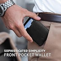 Vista 43 de Vaultskin CHELSEA - Cartera de piel delgada con bloqueo RFID para hombre, tarjetero minimalista con bolsillo frontal rojo carmín