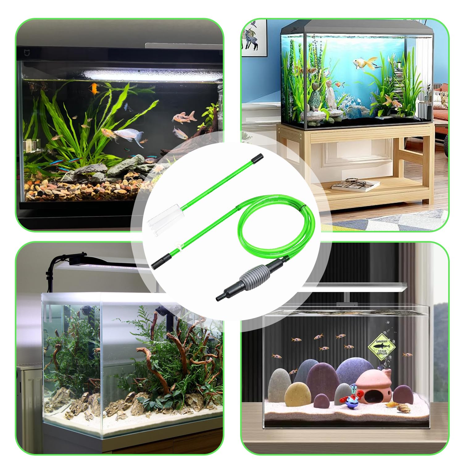 Cambiador de Agua para Acuarios, Limpiador de Acuario Cambio de Agua, Sifon Acuario limpiafondos, Sifonador Acuario para Cambio de Agua, Limpiafondos Sifonador Acuario para Cambios de