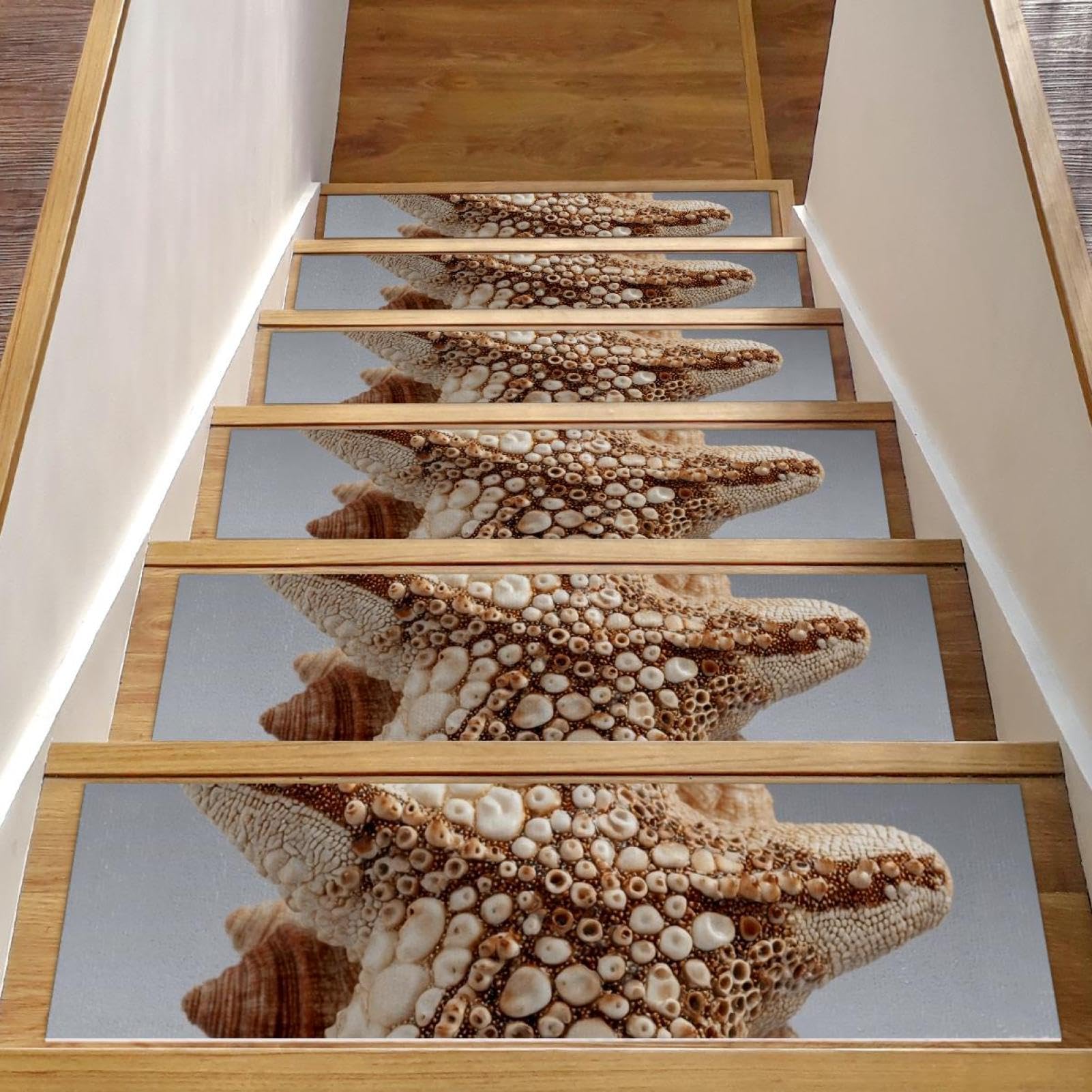 Tapis d'escalier antidérapant haut de gamme motif corail 76,2 x 20,3 cm