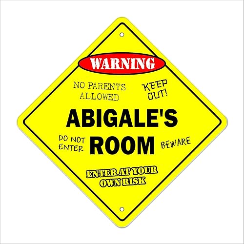 Señal de habitación de Abigale Crossing Zone Xing interiorexterior 20 pulgadas de alto para decoración de dormitorio de niños, puerta, nombre de