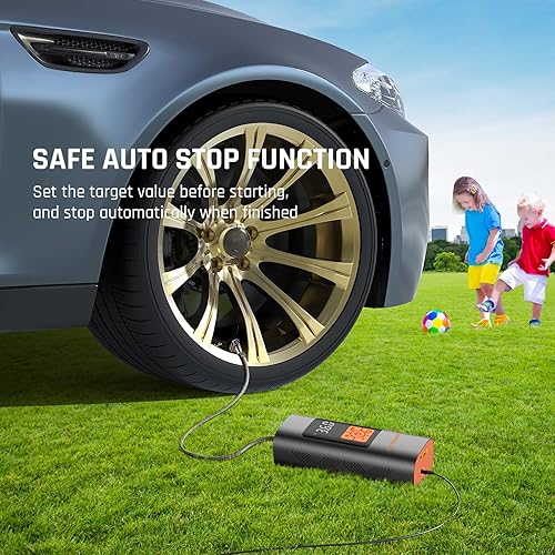 Miniatura 8 de Inflador de neumáticos, compresor de aire portátil, bomba de aire para neumáticos de automóvil, inflador de neumáticos portátil de 150 PSI con