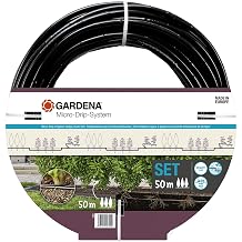 GARDENA Micro Drip System Drip Irrigation Set Hedge/Bush 50m Starter Set Ready to Use Water Saving Irrigation System Simple Flexible Connection Technology 13501-20