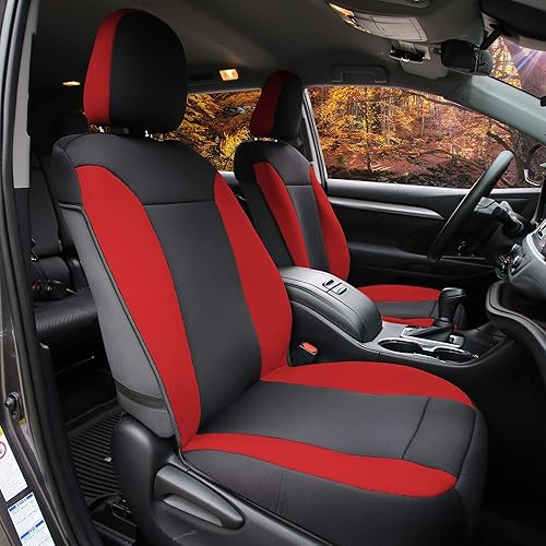 Miniatura 6 de FH Group Juego de fundas para asientos delanteros de automóvil beige Neosupreme, funda de asiento de automóvil para asientos de respaldo bajo con