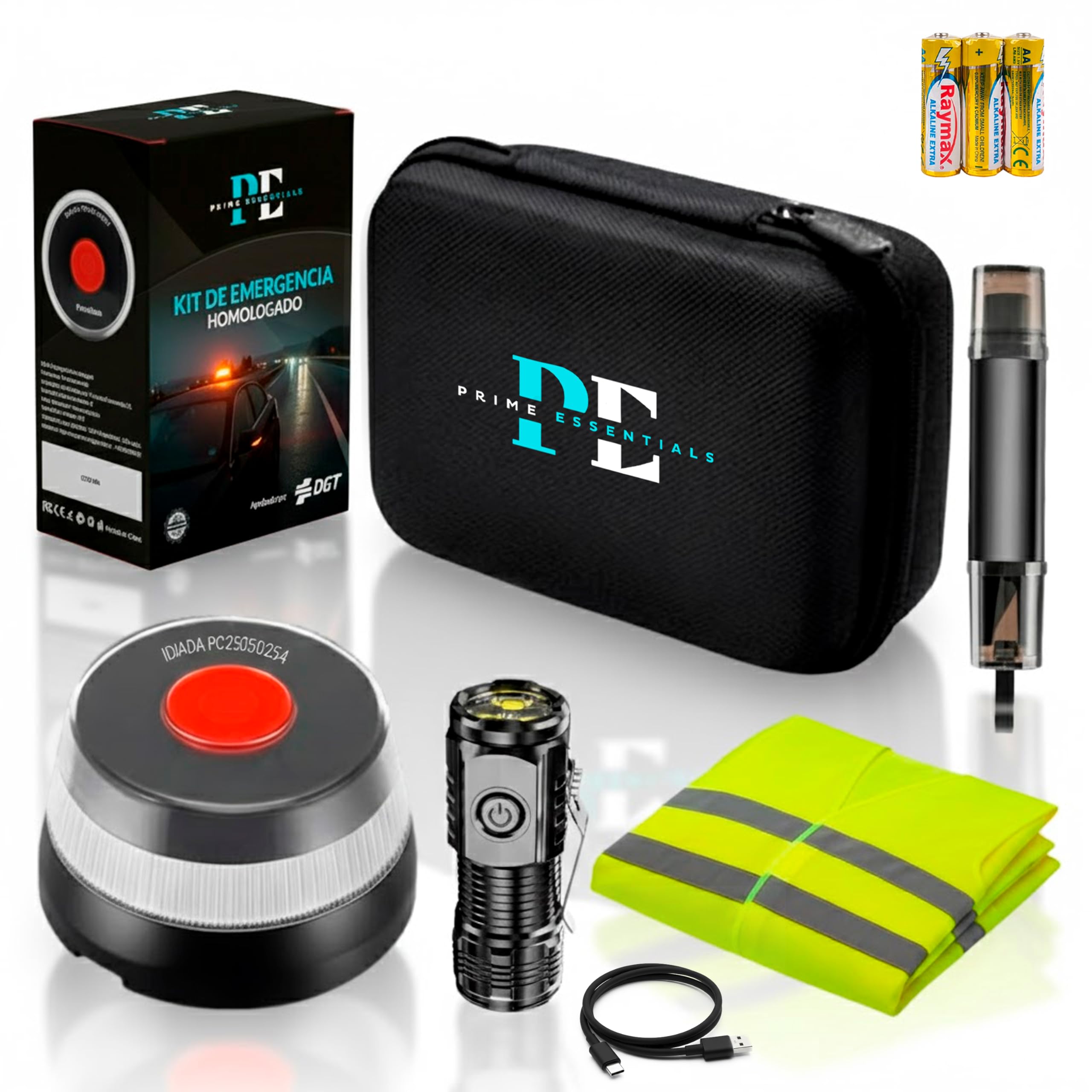Beacon v16 approved dgt with geolocator I Emergency light V16 Approved DGT 3.0 with geolocation I Required from 2026 I Complete Emergency Kit For car and motorcycle