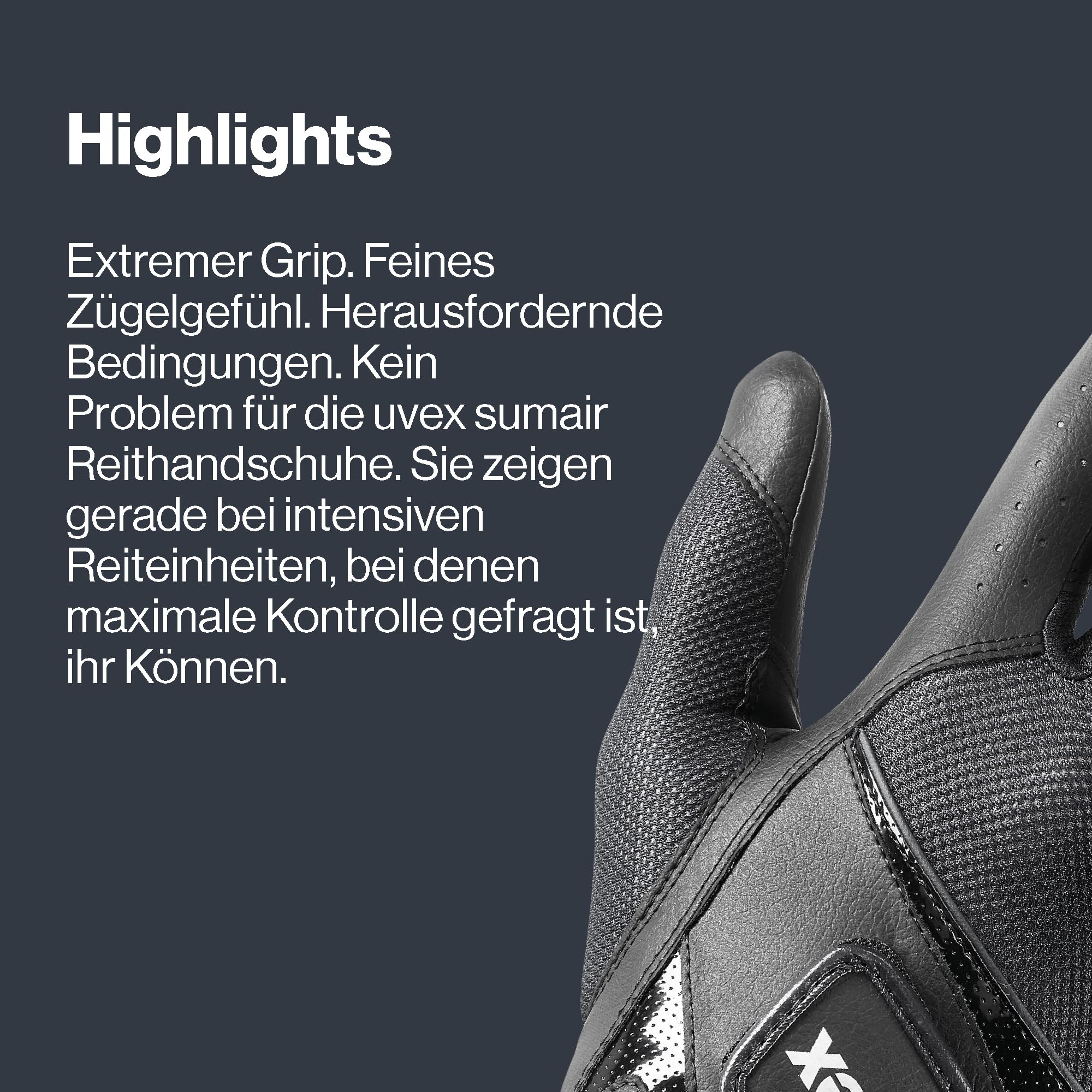 Uvex sumair - dehnbarer, optimal belüfteter Reithandschuh für Damen und Herren - exzellenter Grip & strapazierfähig - touchscreenfähig