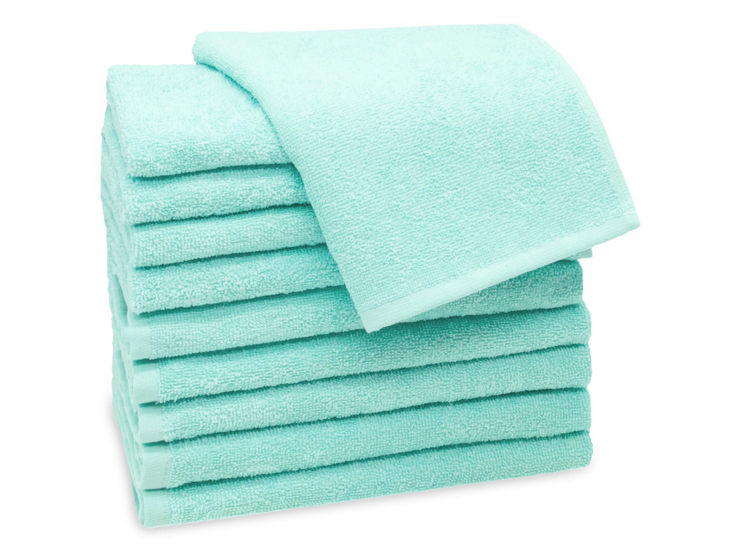 ZOLLNER 10 asciugamani per gli ospiti 30x50 cm - salviettine per le mani - verde menta - con gancetto - lavabili a 60°C - cotone - qualità d'albergo