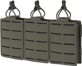 IDOGEAR Tactical Mag Pouch Open-Top Triple Molle Magazine Pouches for M4 M14 M16 AR-15 5.56MM Rifle Magazines (Ranger Green)
