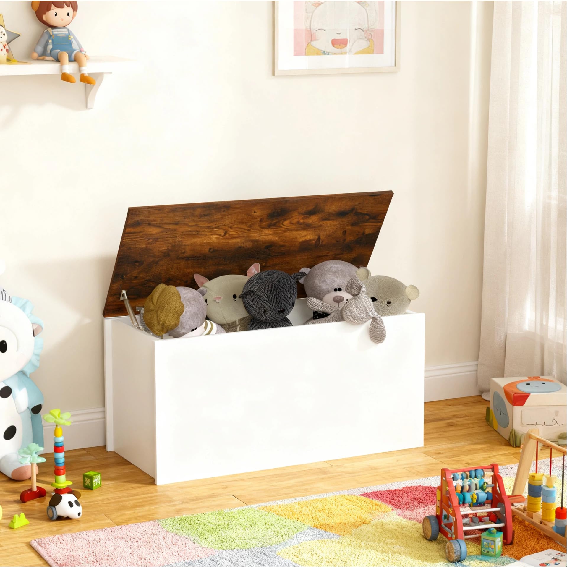 Amazon.com: Costzon Toy Storage Chest, Wooden Storage Bench