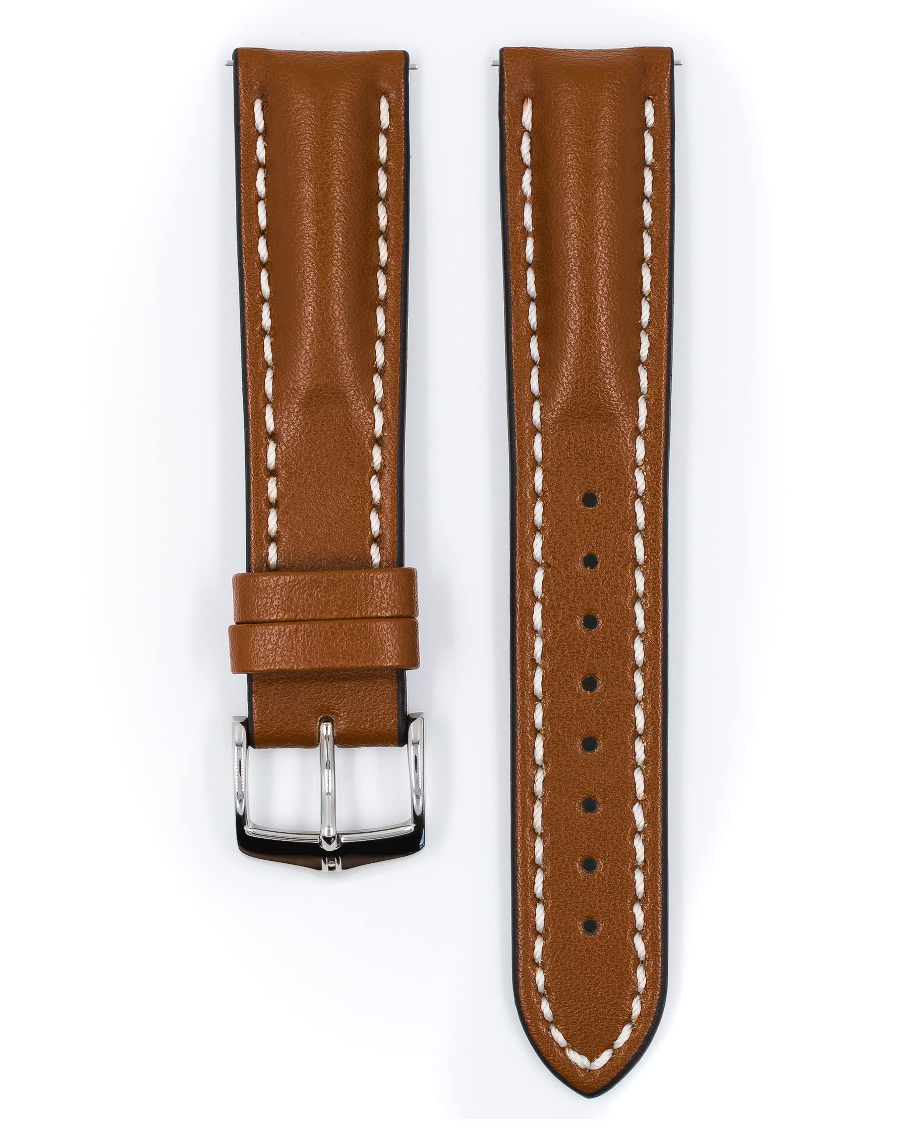 HIRSCH Herren Uhrenarmband Kalbsleder Modell Heavy Calf 22 mm Goldbraun