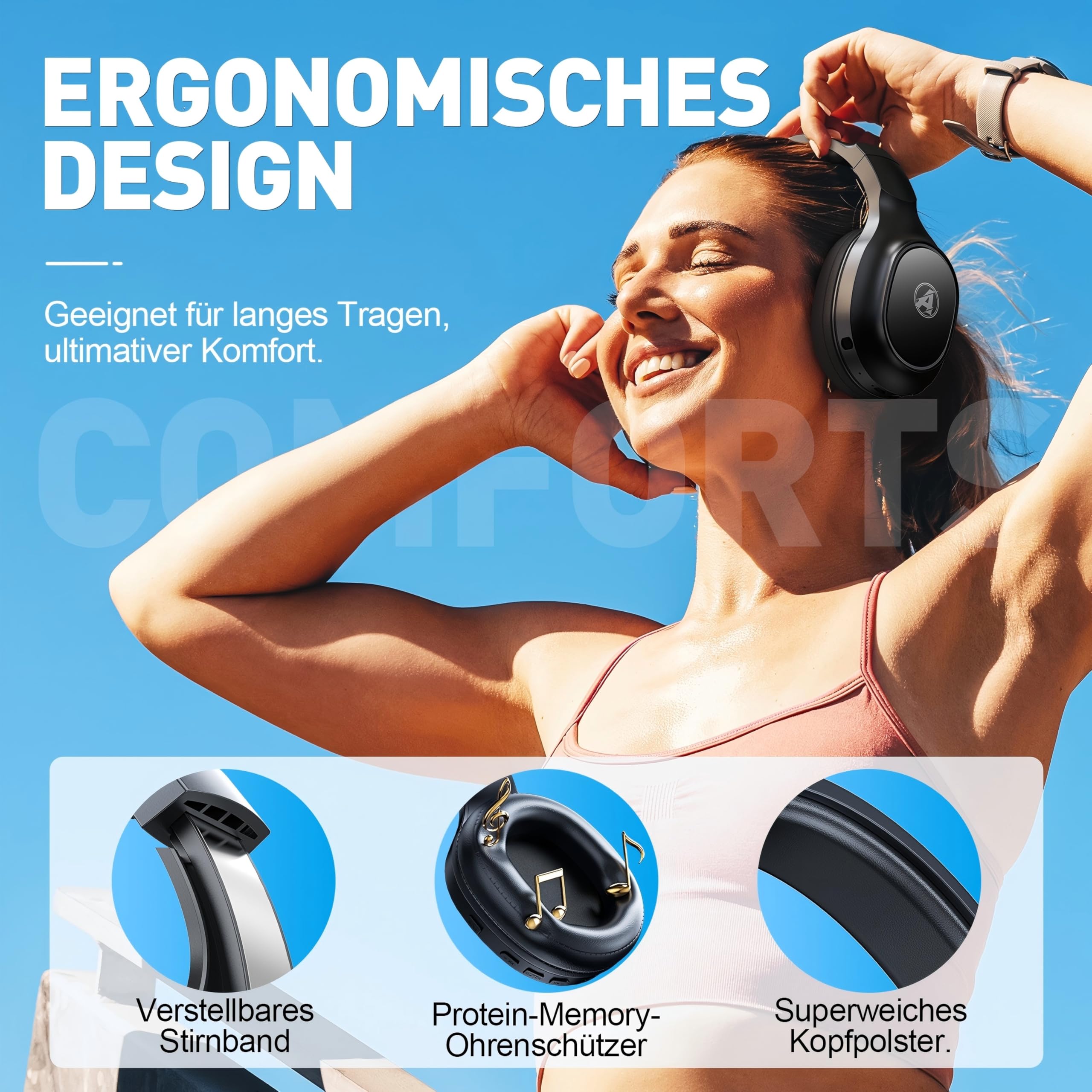 Wireless Gaming Headset für PS4, PS5, PC, Mac, Switch, 2,4 GHz Gaming Kopfhörer mit Geräuschunterdrückung und RGB Licht, Bluetooth Kopfhörer mit Kabel 3.5mm, Schwarz