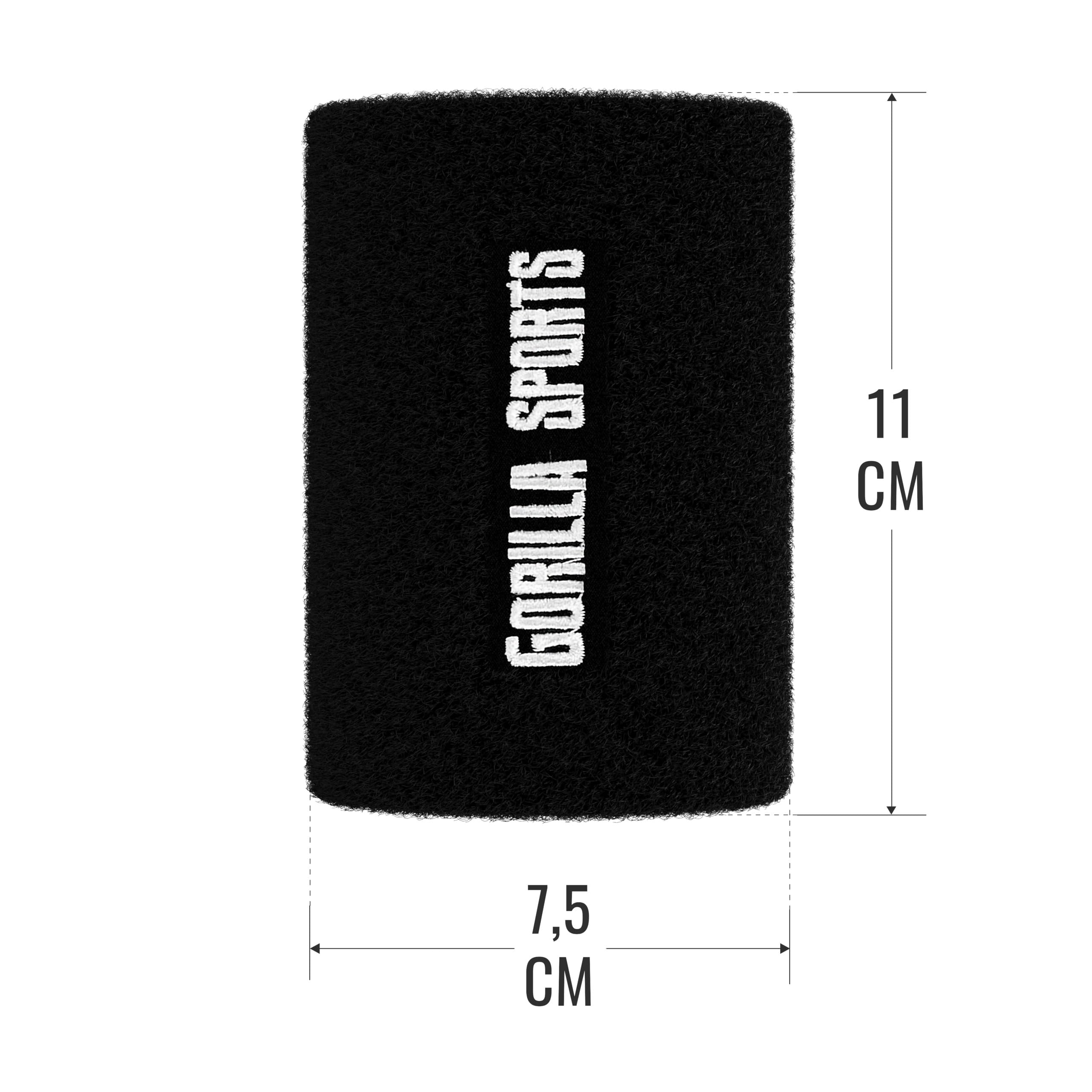 GORILLA SPORTS® Supporto Polso - per Allenamento con Kettlebell, Coppia, in Cotone con Plastica Rigida, Nero - Polsini di Protezione, Fasce Polsi, Polsiere Palestra, Polsino, Sollevamento Pesi