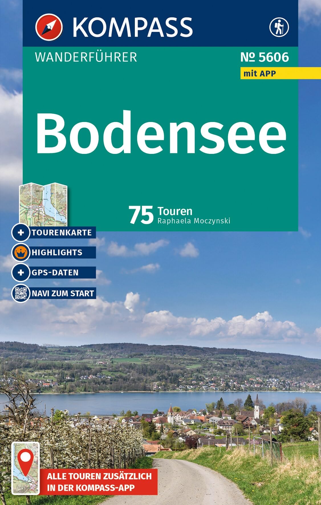 KOMPASS Wanderführer Bodensee, 75 Touren mit Extra-Tourenkarte: mit Touren und GPS-Daten in der KOMPASS-App