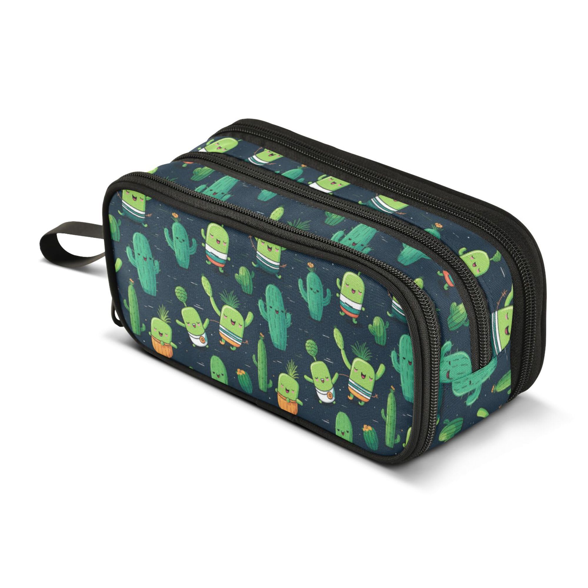 ALAZA Large Pencil Case, Big Capacity Pencil Bag Pen Pouch Holder 3 Compartments,Cactus School Office Supplies Stationery Makeup Bag Storage Organizer for Students Girls Boys Women Men — image 1