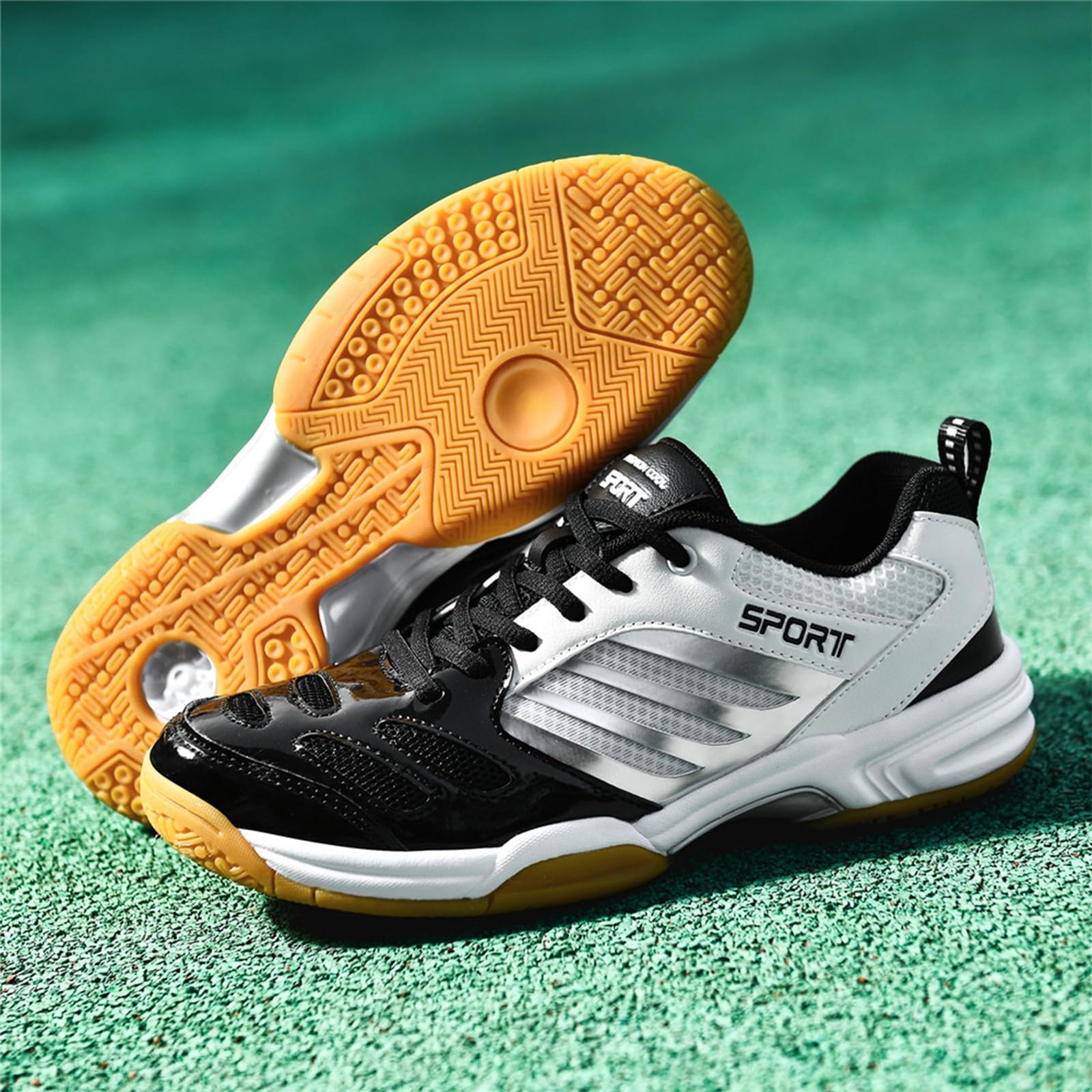 Chaussures Badminton et Tennis pour Hommes, Baskets de Pickleball, Chaussures Terrain d'intérieur décontractées pour Le Racquetball, Tennis Table, Squash, Volley-Ball
