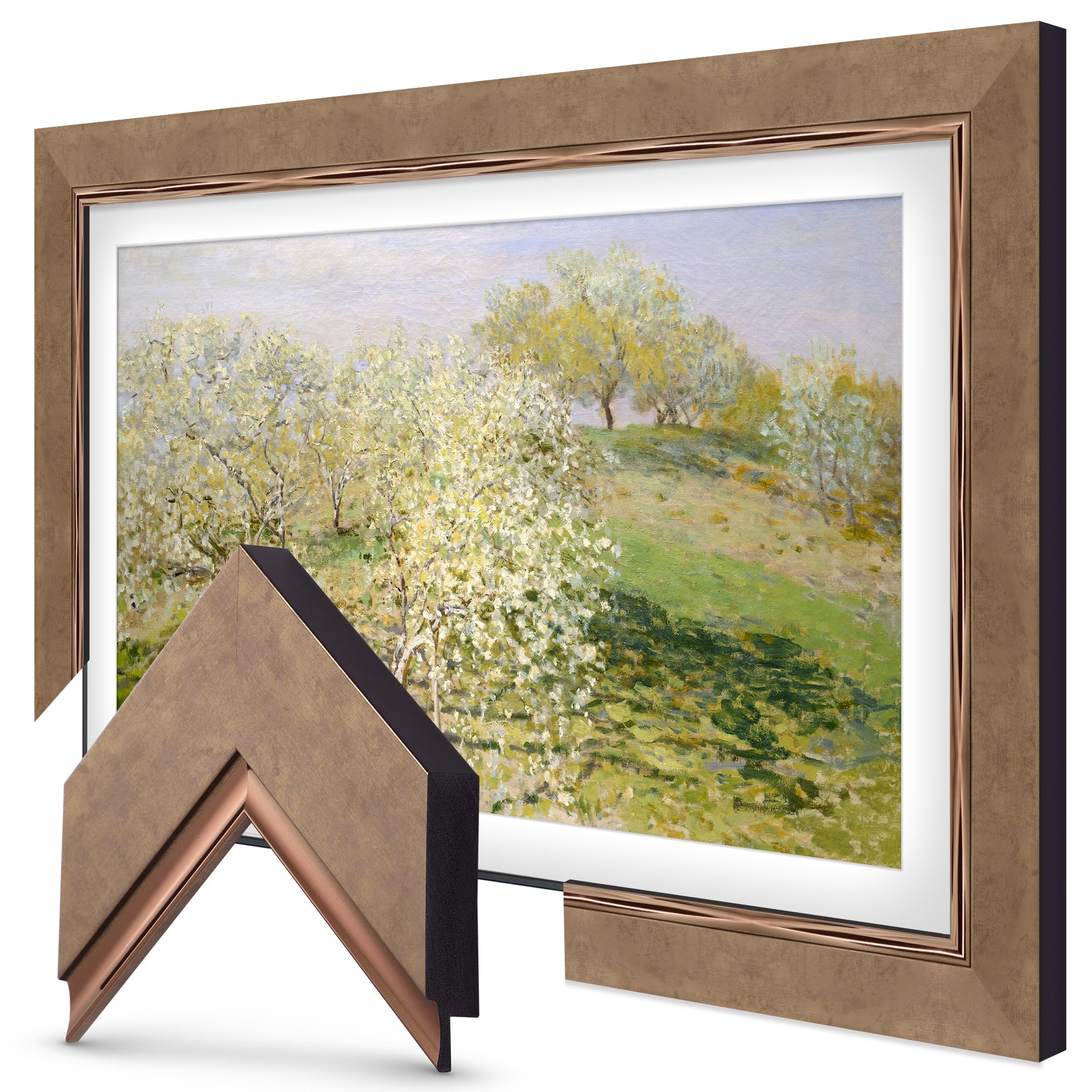 Contemporary Bronze 65" Premiere Deco TV Frame - Compatible ONLY with Samsung The Frame TV and Pro TVs (Fits 2021-2025, LS03A, LS03B,LS03C,LS03D,LS03FA,LS03FW)