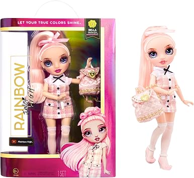 Rainbow High Jr High Series 2 Bella Parker- 9 Pink Posable Fashion Doll with Designer Accessories and Open/Close Backpack. Great Toy Gift for Kids Ages 6-12 Years Old & Collectors