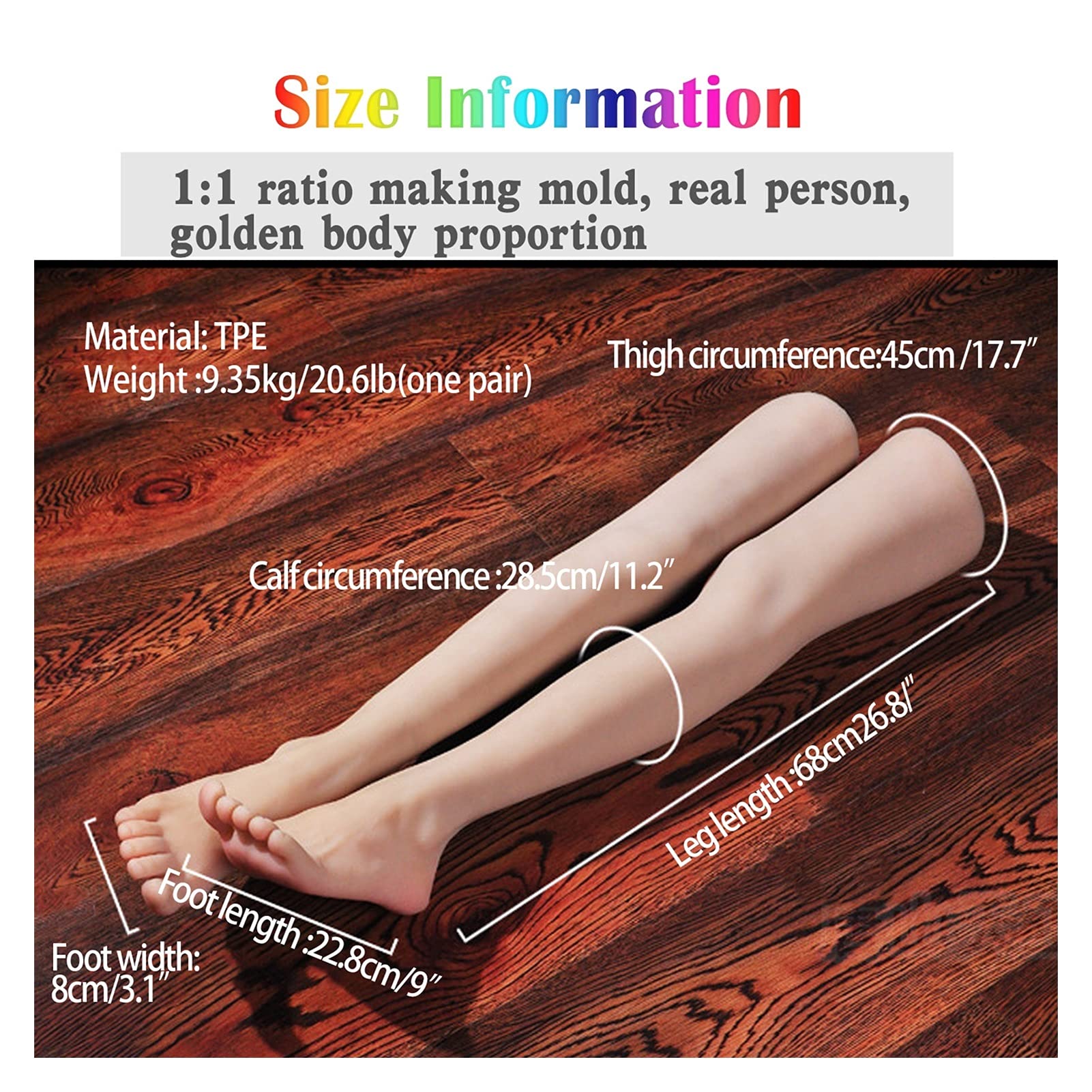 Symulacja Silicon Noga Model Manekin Manekin Wyświetlacz Malarstwo Regulowany Rysunek Nauczanie Manicure Pończochy 3700L(Toes No bone,One pair of Leg)