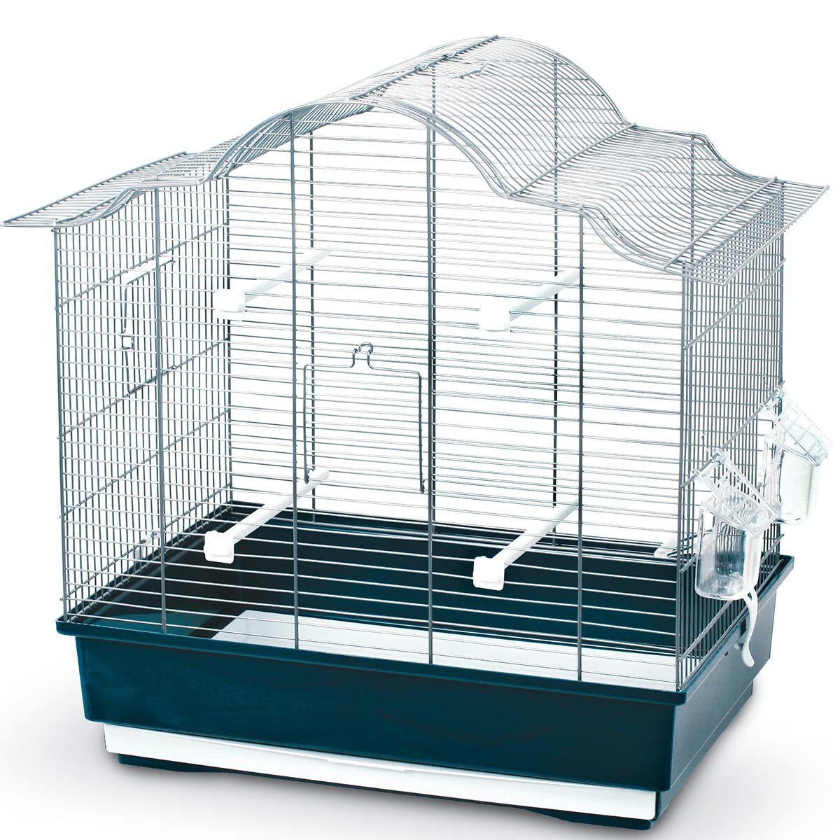 Kerbl Pet Gabbia per uccelli Gabbia Sophia, 55,5x33,5x56,5cm, blu scuro, 4 posatoi, 2 ciotole, vaschetta estraibile