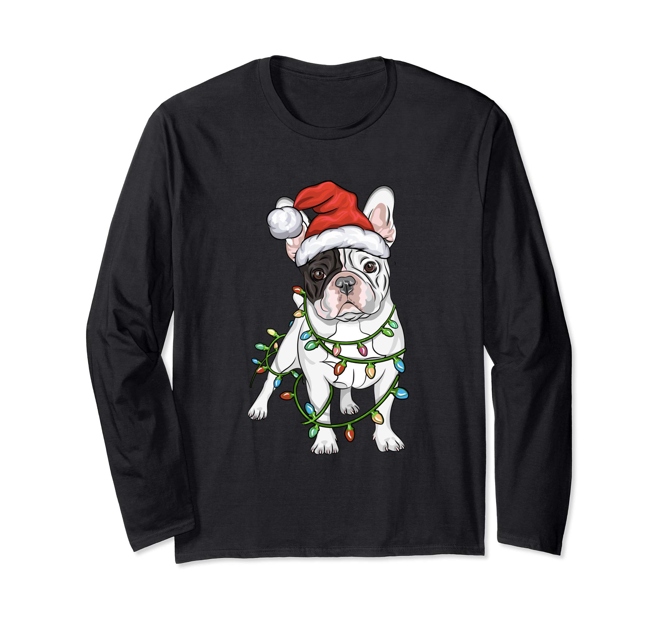 French Bulldog Dabbing Christmas Tree Santa Hat Xmas Gift Long Sleeve T-Shirt