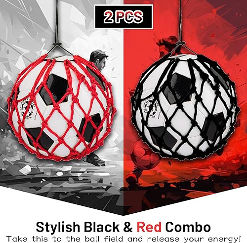 Miniatura 2 de 2PCS Soccer Ball Net Soccer Training Equipment, Football Kick Throw Solo Practice Training Aid, Upgrade Soccer Nets for Kids Youth Adults for Ball