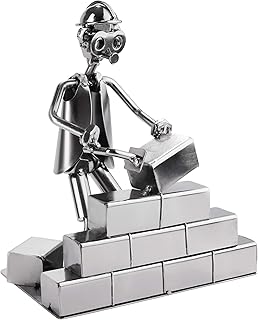 BRUBAKER Vite Uomo Muratore - Figura in Ferro Fatta a Mano Uomo in Metallo - Figura in Metallo Idea Regalo per Muratori e Artigiani