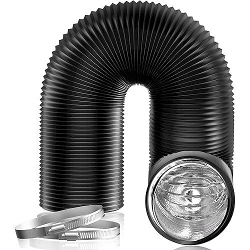Hon&Guan 3" x 8FT Insulated Duct with Aluminum Foil, Flexible Dryer Vent Hose for HVAC Ventilation and Duct Fan Systems, 2 Clamps Include