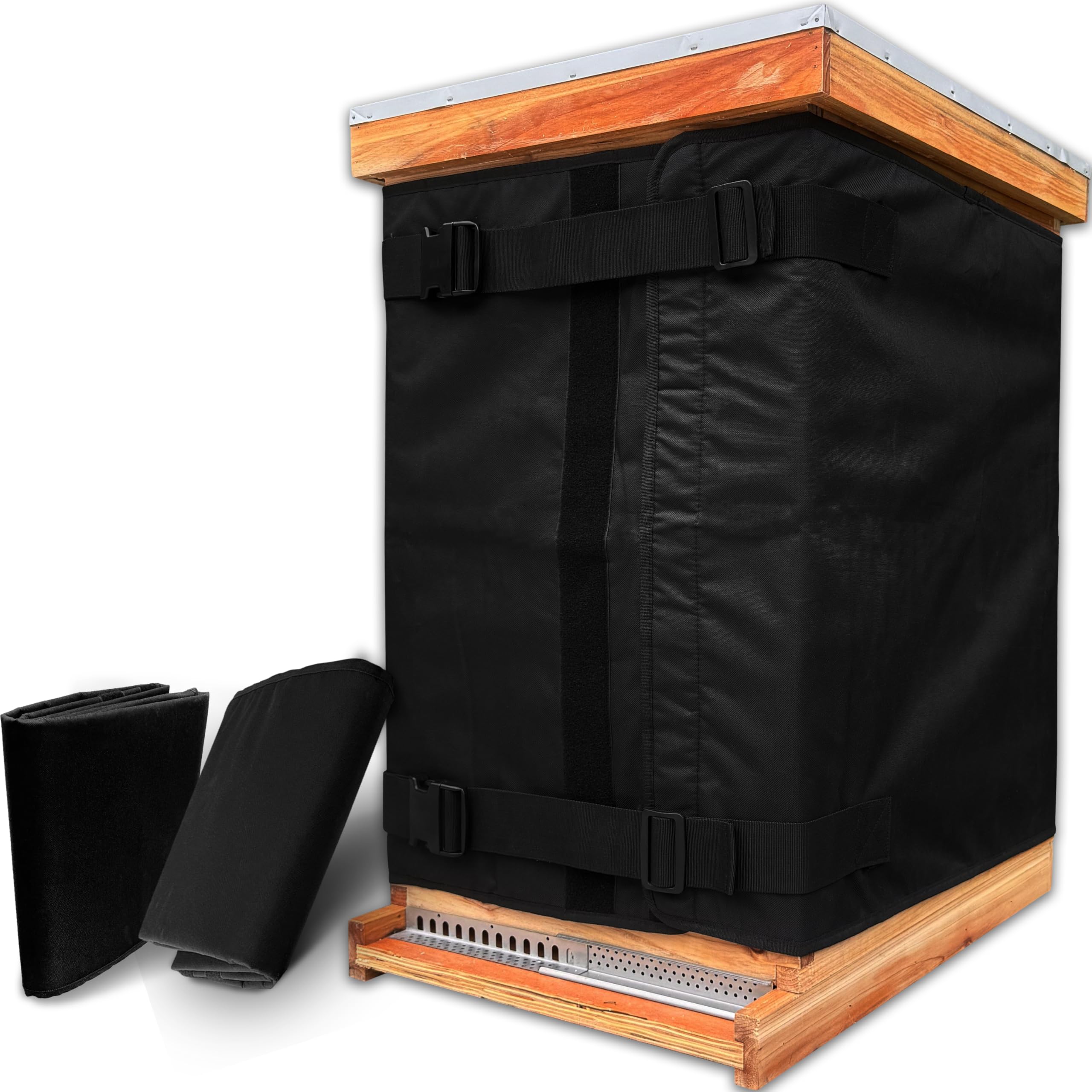 2 Pack Winter Bee Hive Wrap for 8 and 10 Frame Hives, Adjustable Beehive Wrap Beekeeping Supplies, 600D Oxford Insulated Cover, Waterproof, Windproof, Lightweight, Reusable, 75.98" x 23.6"